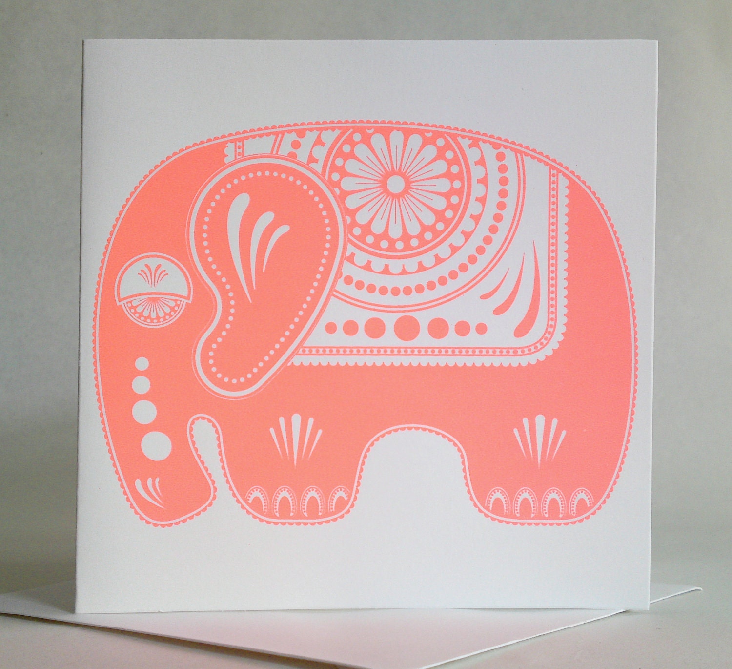 Sugar Elephant Screen Printed Card