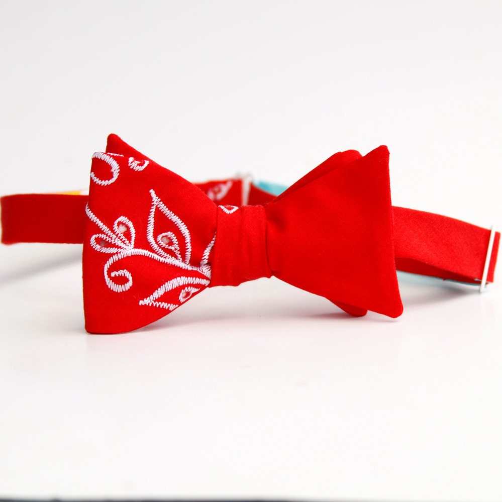 mens red cinco freestyle bow tie