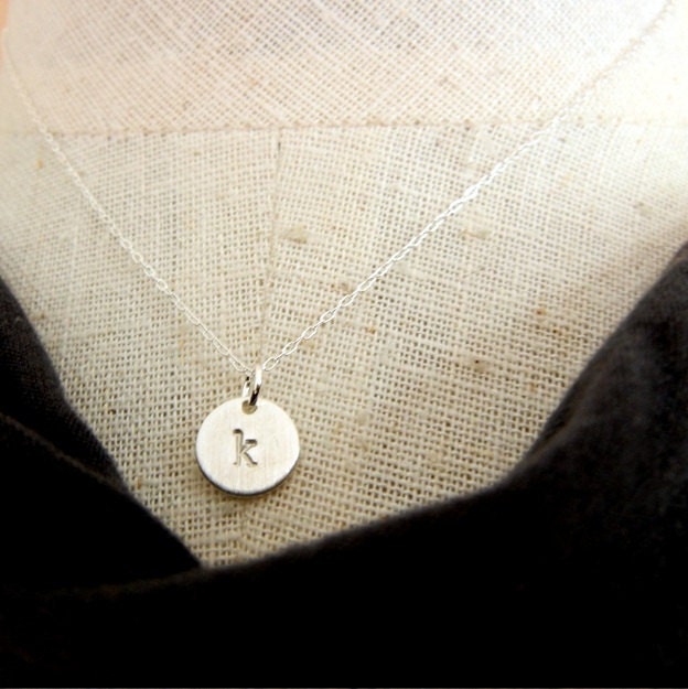 Initial Necklace, Personalized, Custom Letter Sterling Silver (.925) Jewelry,  JENNA  by E. Ria Designs