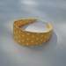 ON SALE Headband yellow and white polka dots