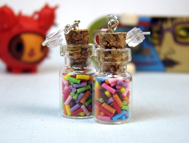 Candy Jar Earrings - Rainbow Sprinkles - Candy Collection