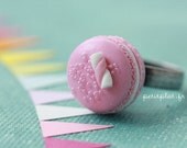 Food Jewelry - Macaron Ring - Pink Marshmallow - Paris Collection