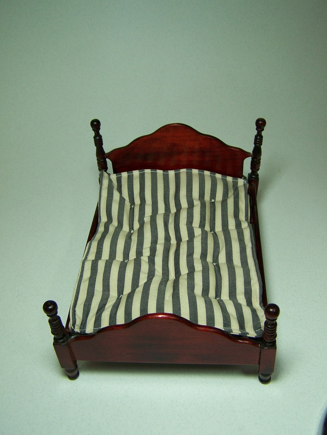 Old fashioned striped cotton mattress 1/12th scale miniature