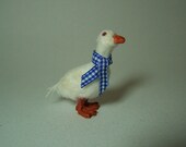 OOAK handmade goose with scarf 12th scale dollhouse miniature by CWPoppets