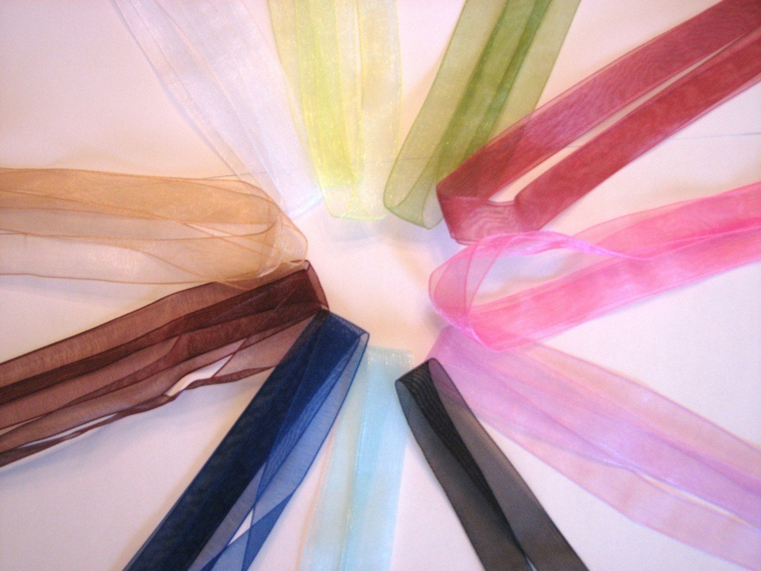 24 PACK Sheer Organza Ribbon Necklaces 16.5 inch WHITE