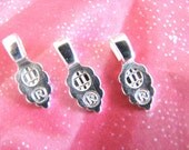 25 Small Aanraku Sterling Silver Plated Bails Glue On