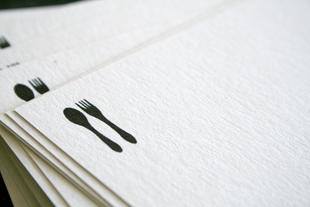 Recipe Cards - Spoon and Fork, eco-friendly
