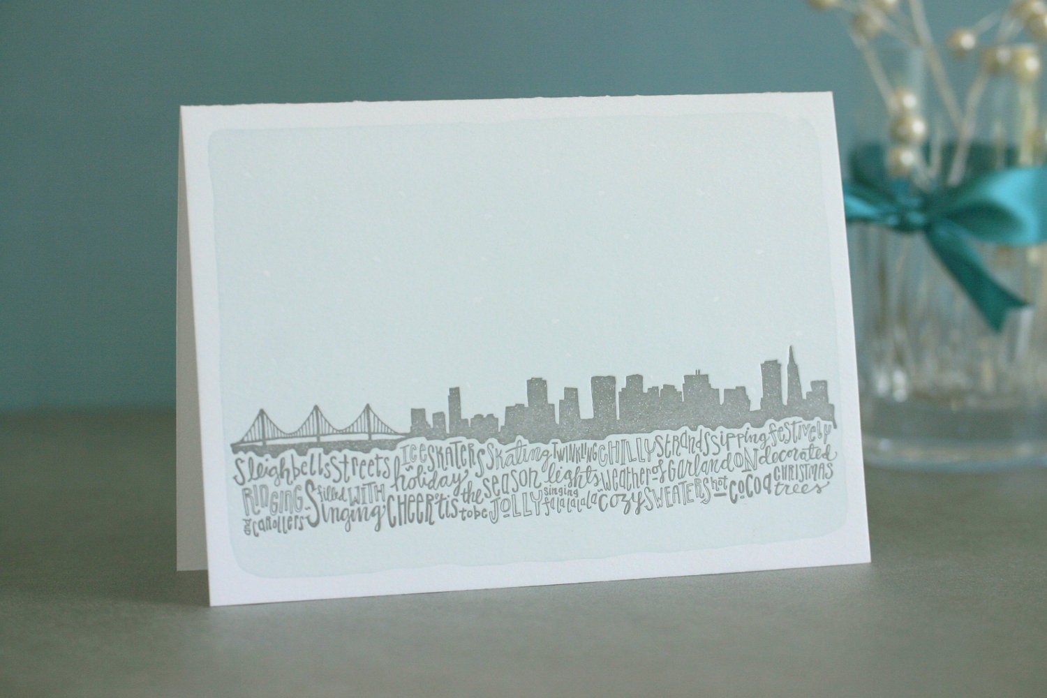 Happy Holidays from San Francisco - letterpress card (single)
