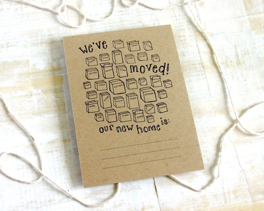 We've Moved letterpress new address announcements