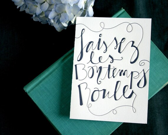 Let the Good Times Roll - navy letterpress card