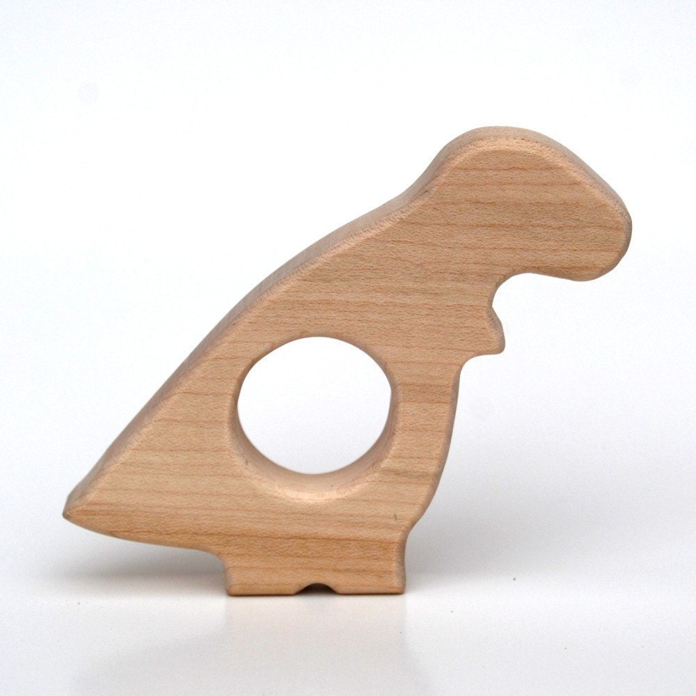 Wood Teether T-Rex wooden toy natural baby toy
