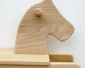 wooden toy rocking horse, mod toddler riding toy