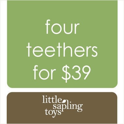 Four Wooden Teethers - your choice of any 4 baby toys