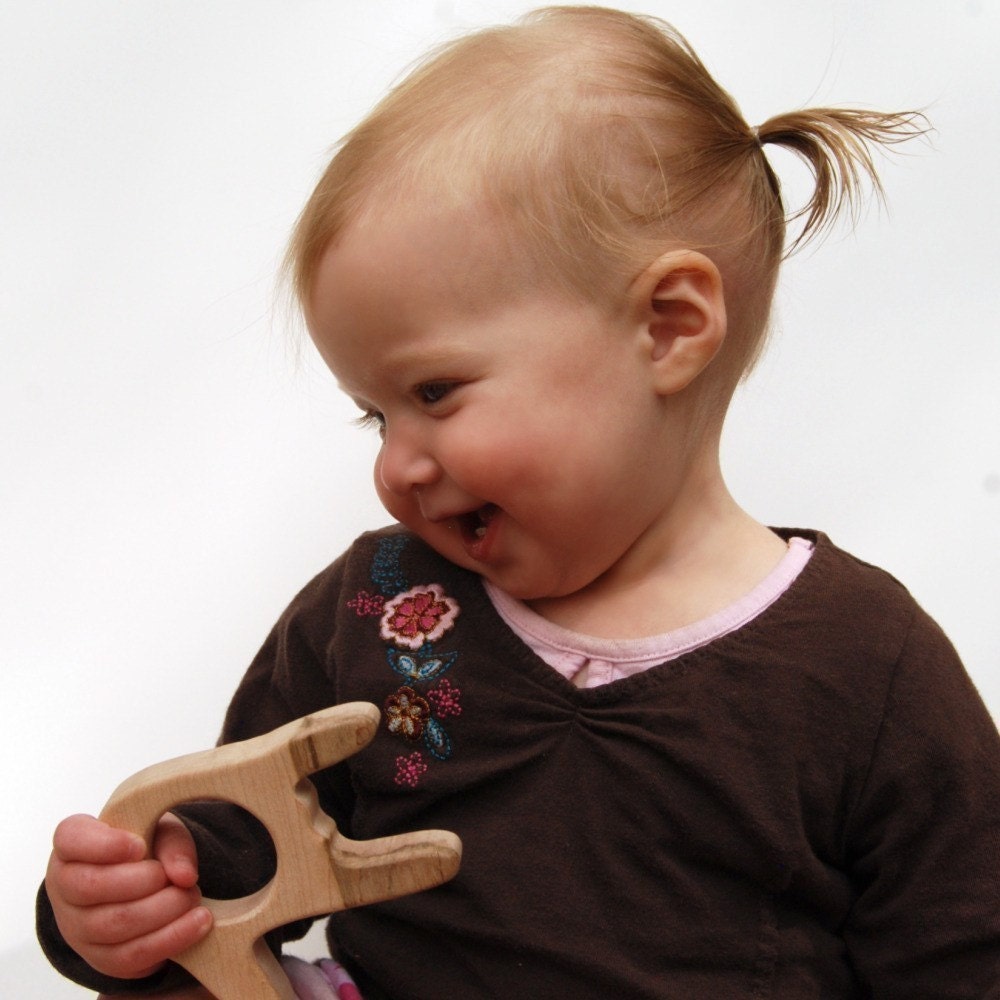 Little Michigan State TEETHING TOY - natural wooden teether for infants and toddlers