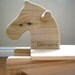 personalized toy wooden rocking horse, mod toddler riding toy