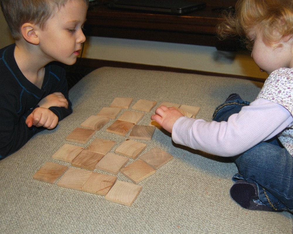 wooden toy memory game, kids matching pictures