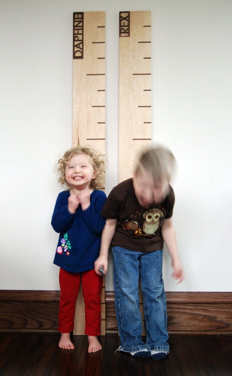 personalized growth chart, 6' modern wooden kids ruler growth stick