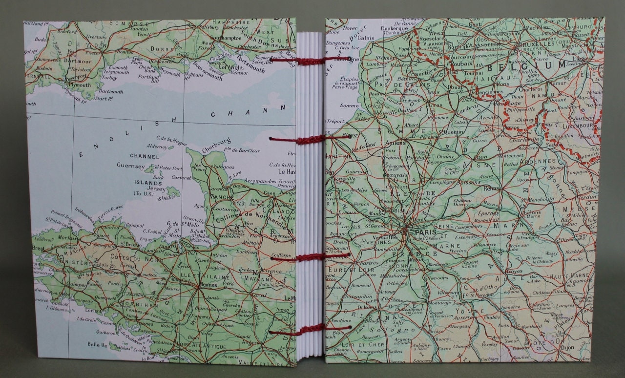 Paris France / Belgium Travel Map Journal with Lined Pages by PrairiePeasant