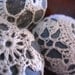 Crochet Covered Stone, SET OF THREE Curious Pebbles in Ecru (set no. 3)