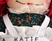 Personalization For Raggedy Ann or Andy Doll  SPECIAL PRICING, any doll in my shop