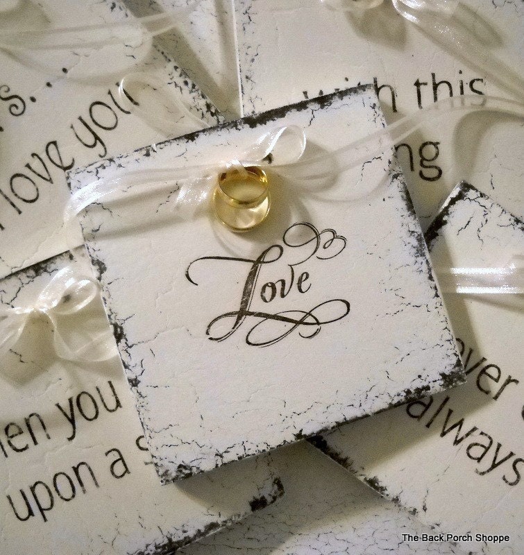 WEDDING RING HOLDER for your Wedding / Ceremony / Love Notes / Shabby Cottage Signs 5 x 5