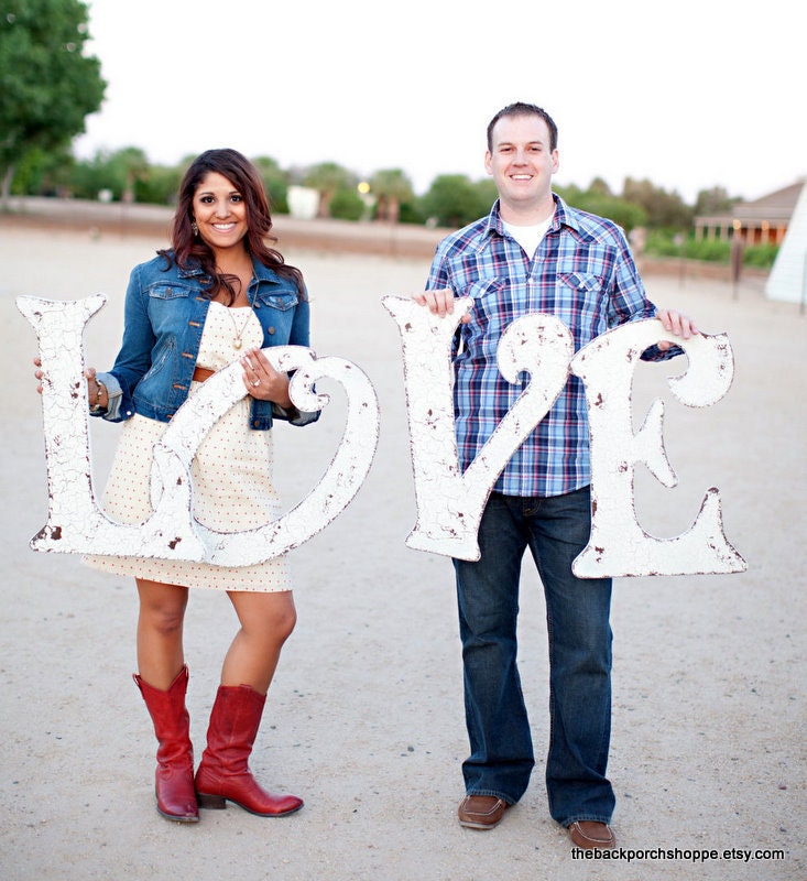 WEDDING PACKAGE / L O V E / 4 Huge 24 in. tall Cut out Letters or Initials