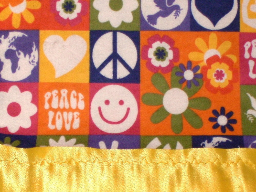 Flannel Love & Peace Pillowcase