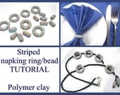 eBook - TUTORIAL - Polymer clay, Striped napkin ring / Striped ring bead, step-by-step  (pdf)
