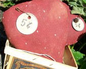 Primitive Strawberry Bowl Filler & Basket, Summer, Spring, Soft Sculpture, Home Decor, Farmers Market, Garden