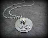 Personalized Names Hand Stamped Disks circles Necklace Children Grandchildren Husband And Wife Boyfriend Girlfriend Jewelry