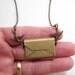 I Love You Envelope Locket Antiqued Brass Necklace