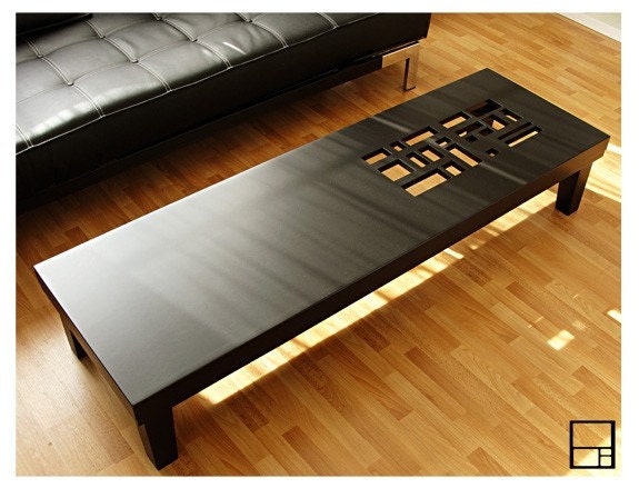 Modern Coffee Table // Maple with Dark Walnut-Espresso Finish // 60 x 18