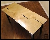 MSTRF / AD Smooth Series - 72 x 30 Modern Abstract DINING Table with Natural Lacquer Finish and Solid Poplar Tapered Legs