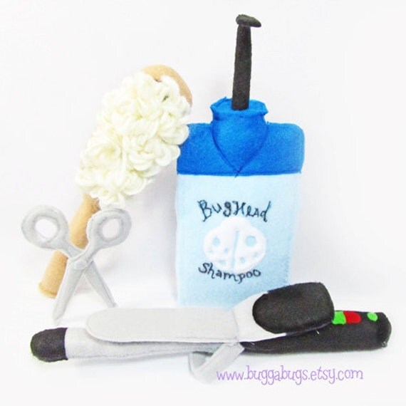 HAIR SALON - PDF Pattern (Shampoo, Scissors, Brush, Blowdryer, Gel, Straightener, Curling Iron)