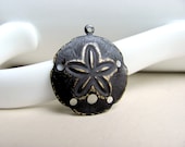 Black Patina SandDollar Charm Pendant