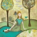 Wonderful World...8 x 10 print...from original mixed media painting and collage