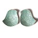 Ceramic bowls Birds of a feather bowl duo Seafoam turquoise blue green pottery Vintage lace texture Home decor Ring bearer pillow Ring dish