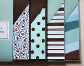 Aqua and Brown Variety Pack - Fabric Note Cards