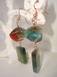 Agate Earrings - ON SALE  - Green Acres Earrings down from 48.00