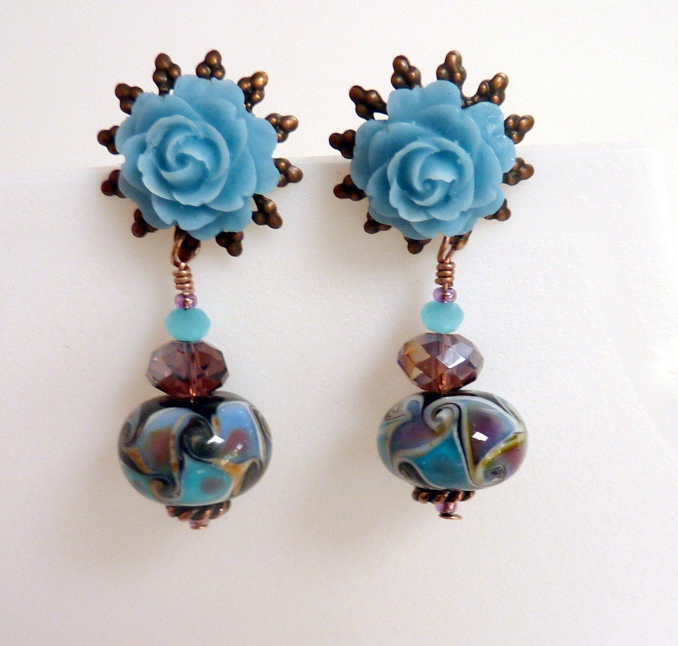 Flower Beaded Earrings