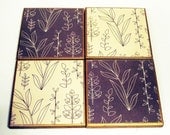 Coasters  Tile Coaster Set   Drink Coaster  Funky Coasters in  Natural