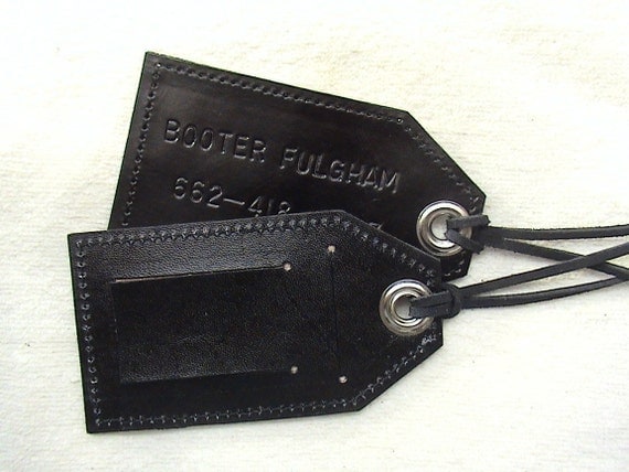 PERSONALIZED All Leather Luggage Tag - single tag