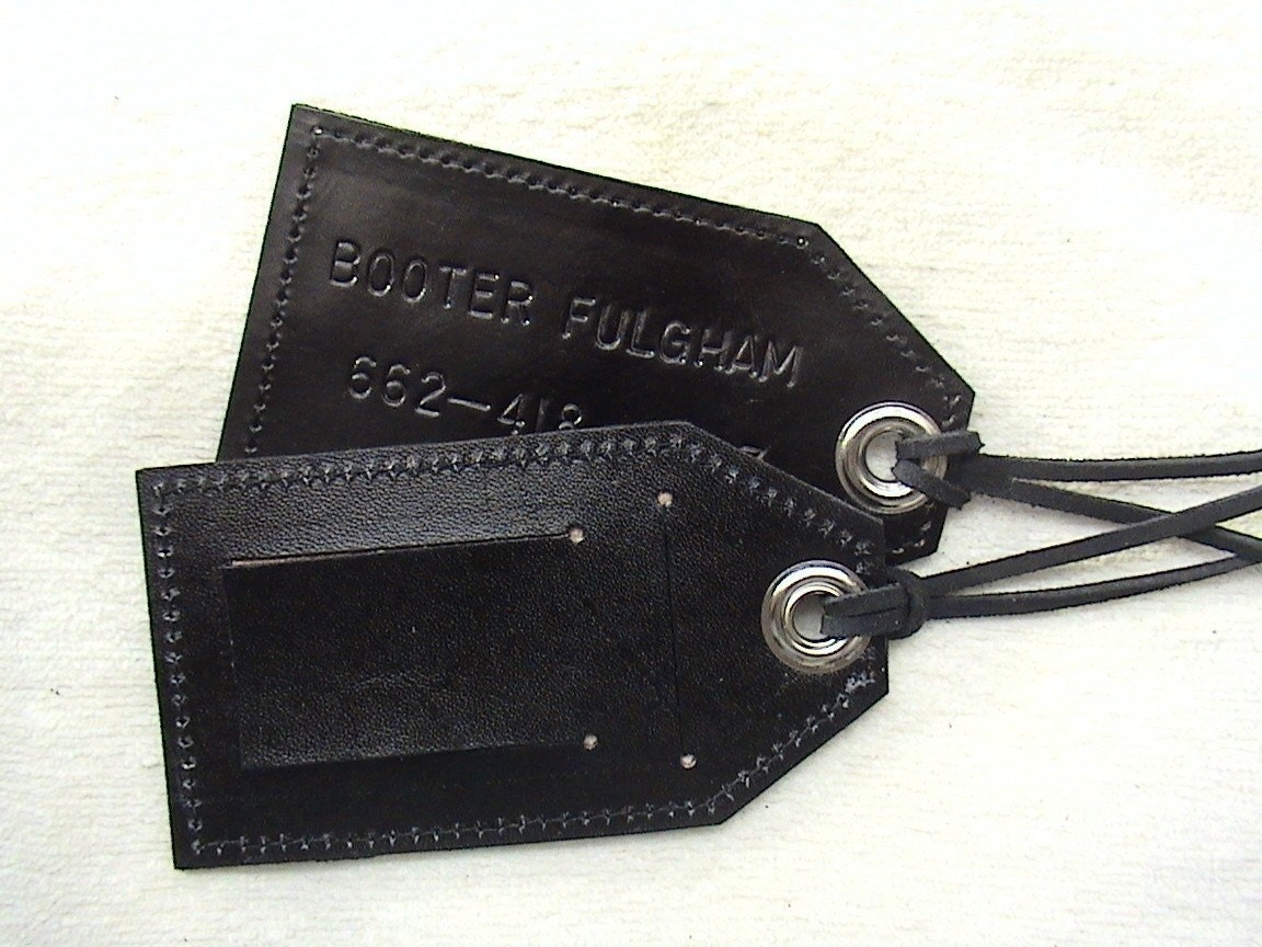 PERSONALIZED All Leather Luggage Tag - single tag