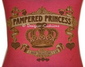 Pampered Princess Pink Woven Tapestry Cushion Cover Sham