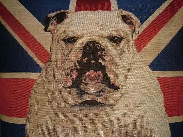 Union Jack British Bulldog Tapestry Cushion Cover