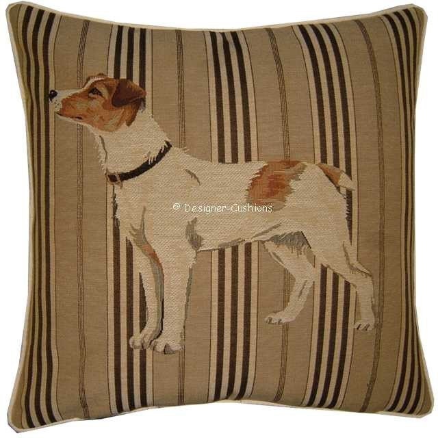 Jack Russell Stripe Tapestry Cushion Pillow Sham