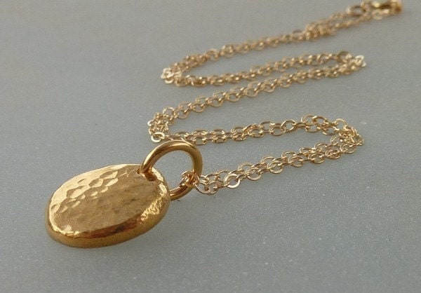 Gold necklace Handmade Organic golden necklace