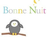 Children Decor - Bonne Nuit - nursery art print - 8 x 10