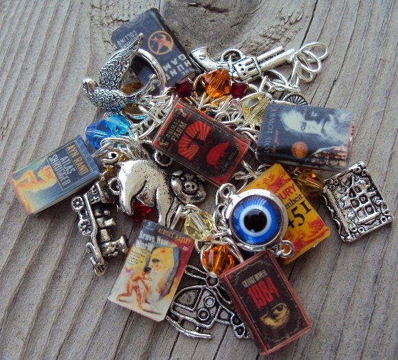ADULT SIZE Distopian Books Fringe Charm Bracelet