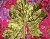 Vintage Style Velvet Millinery Green Leaves